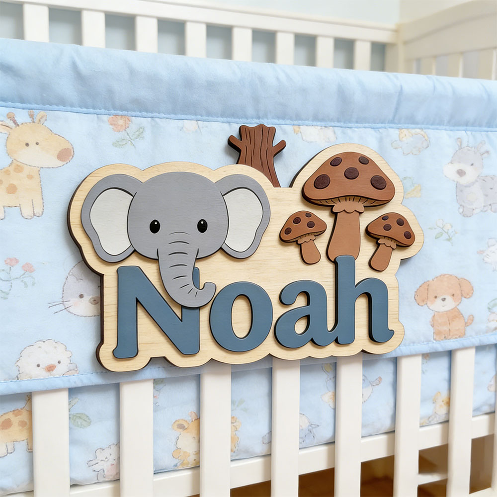 Baby Nursery Themes Girl - Personalizowana drewniana tabliczka na drzwi z