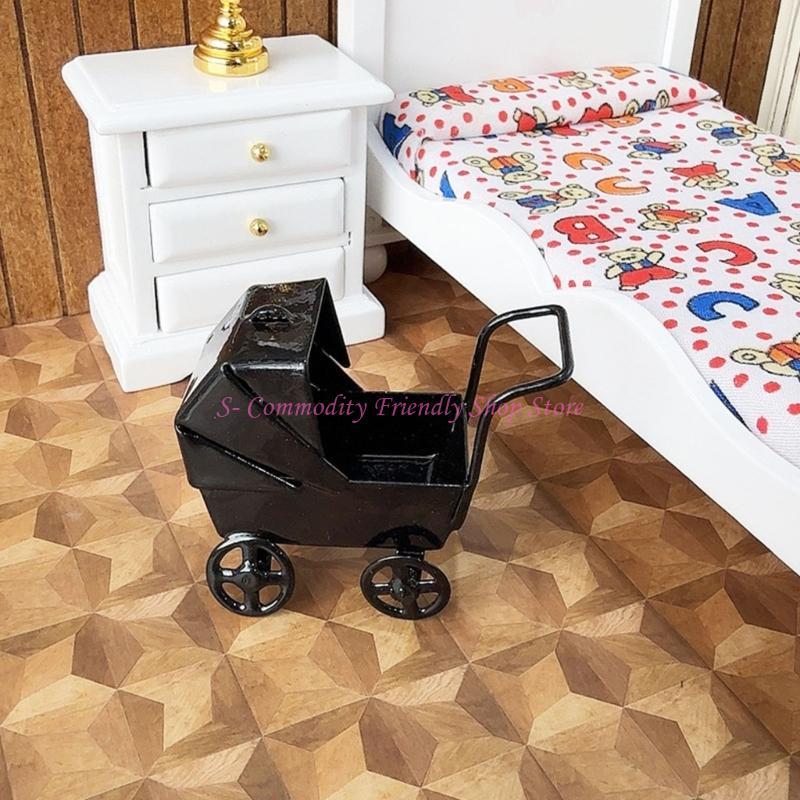Baby Nursery Furniture Sets - 85AE Śliczne, realistyczne czarne łóżeczko dziecięce