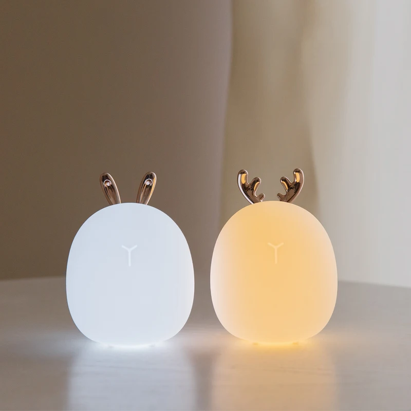 Baby Nursery Lamp - Led karton jelenia królik silikonowy światło