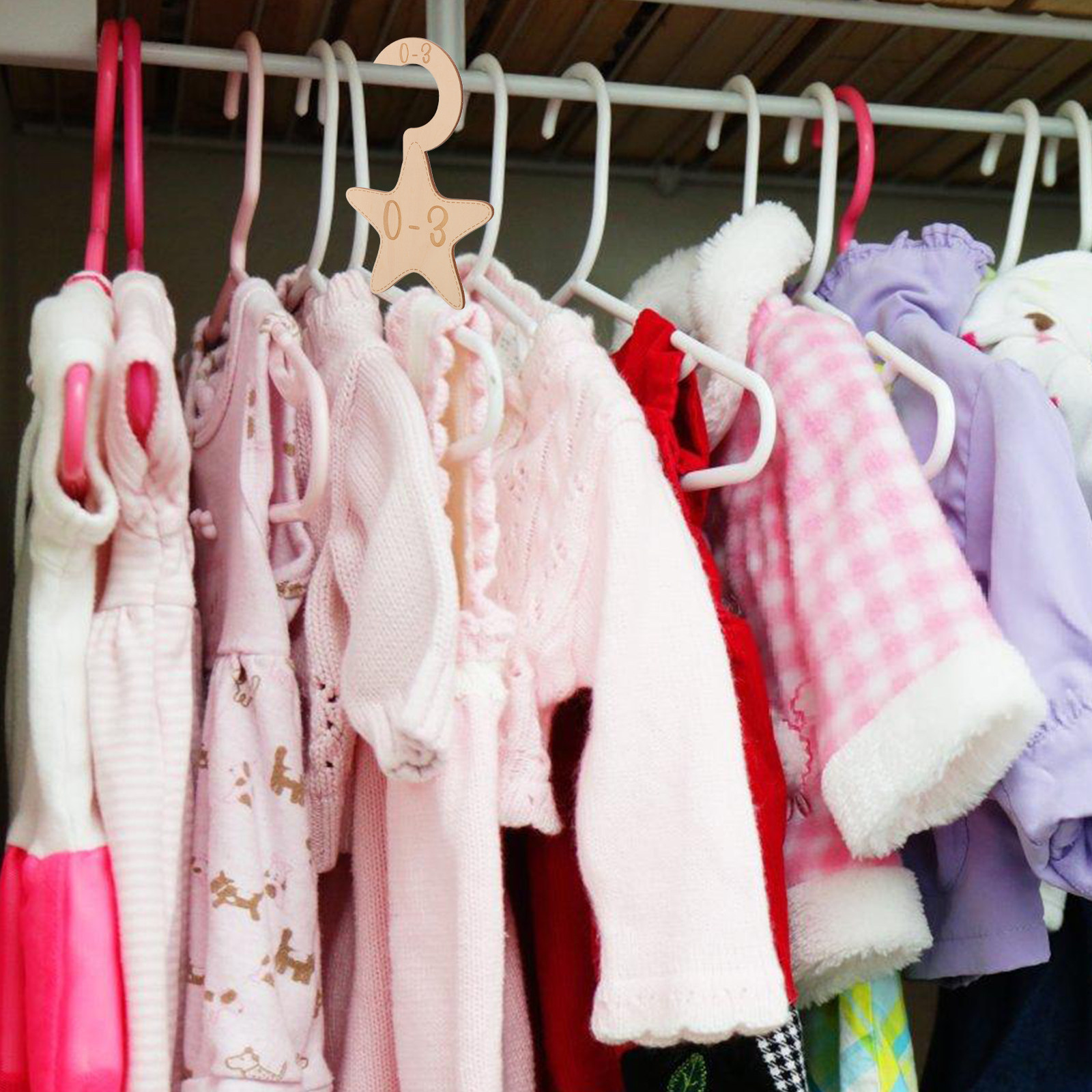 Baby Nursery Sets - 7-częściowy zestaw drewnianych przegródek do szafy