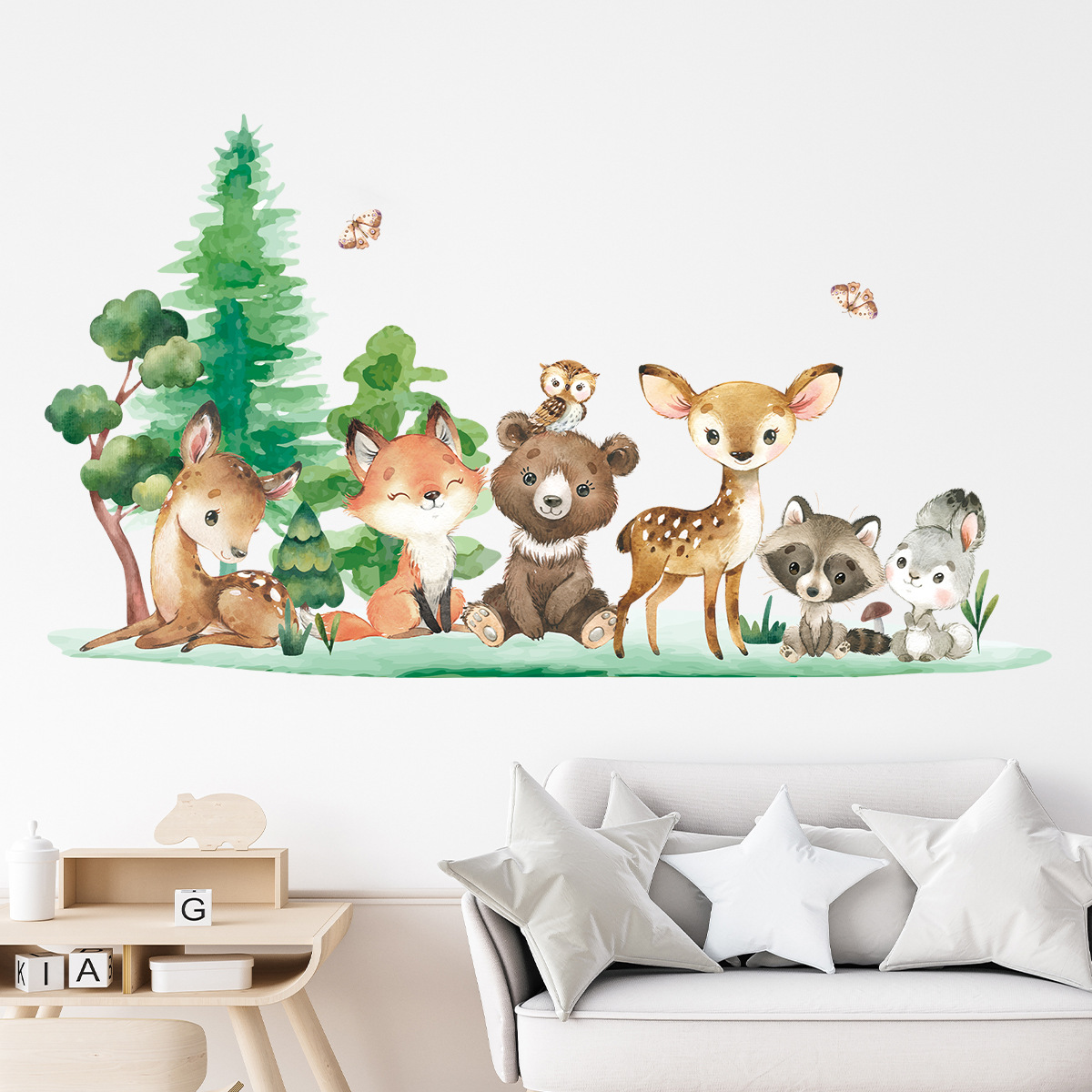 Baby Nursery Forest Theme - Naklejki ścienne dla dzieci z motywem