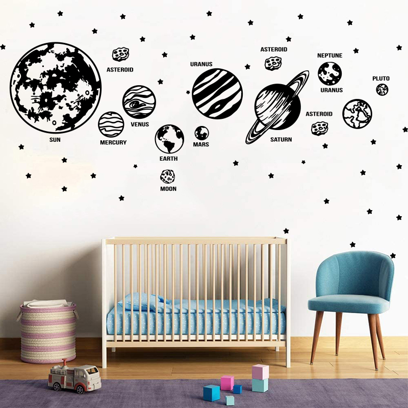 Baby Nursery Vinyl - Duże planety Układ Słoneczny kosmiczna gwiazda