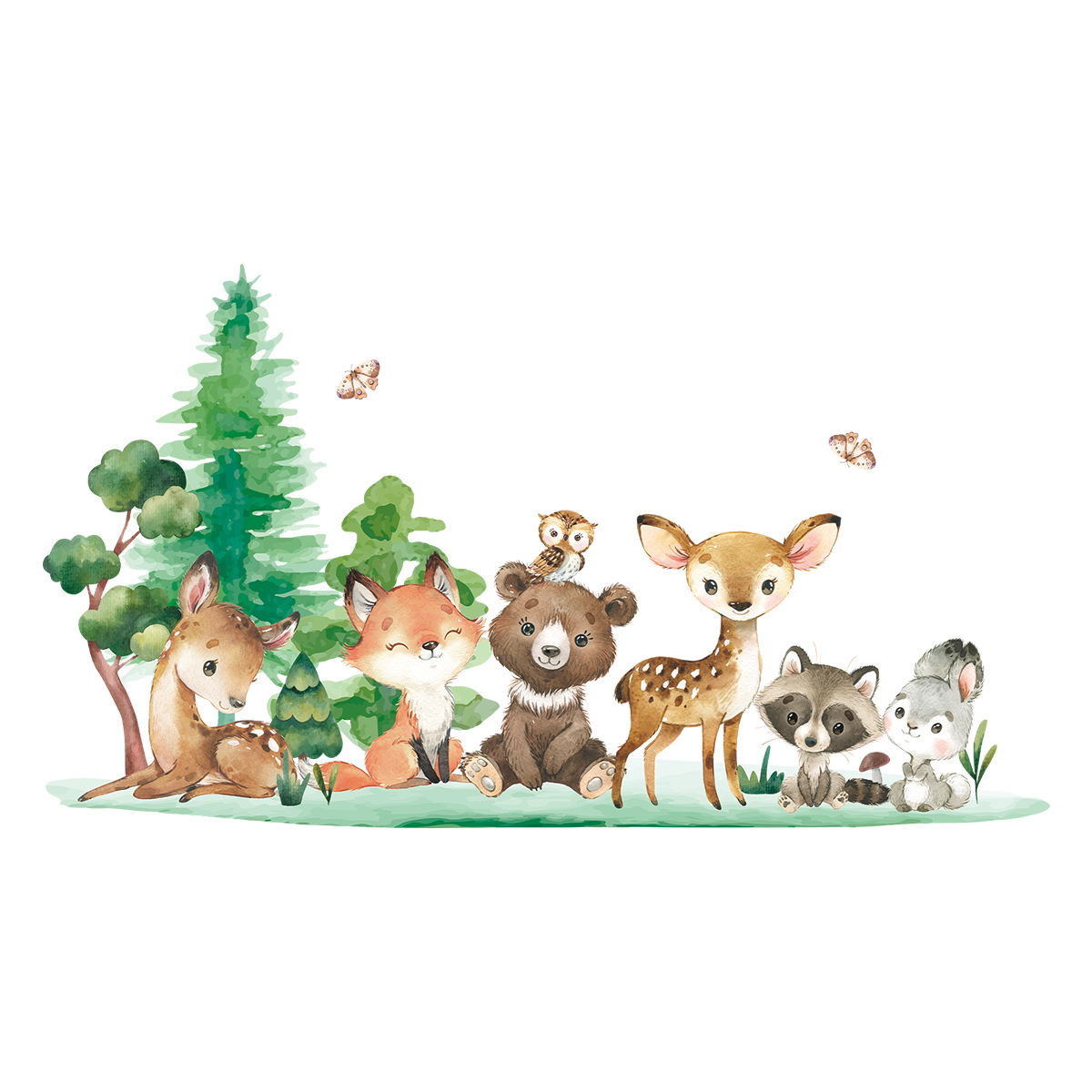 Naklejki ścienne dla dzieci z  – Baby Nursery Forest Theme recenzja i cena