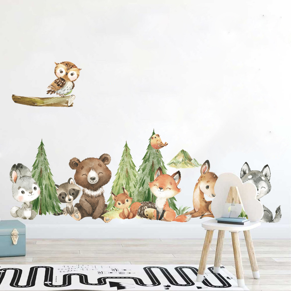 Kreskówka Akwarela Las Zwierzę – Baby Nursery Vinyl recenzja i cena