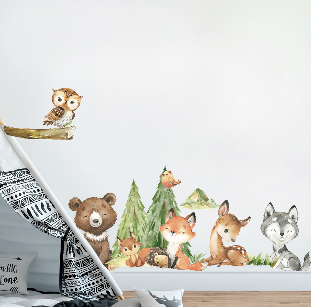 Kreskówka Akwarela Las Zwierzę – Baby Nursery Vinyl recenzja i cena