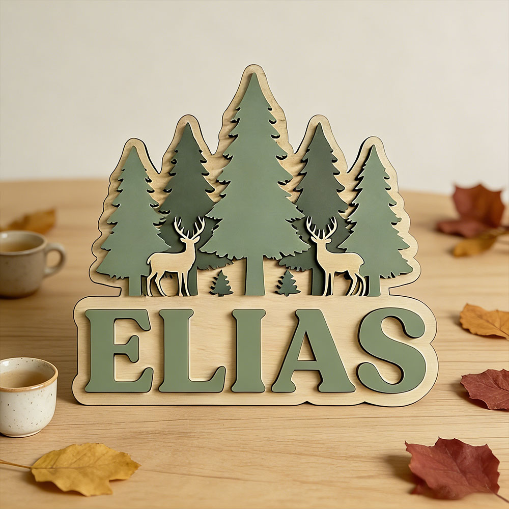 Personalizowana tabliczka na d – Baby Nursery Forest Theme recenzja i cena
