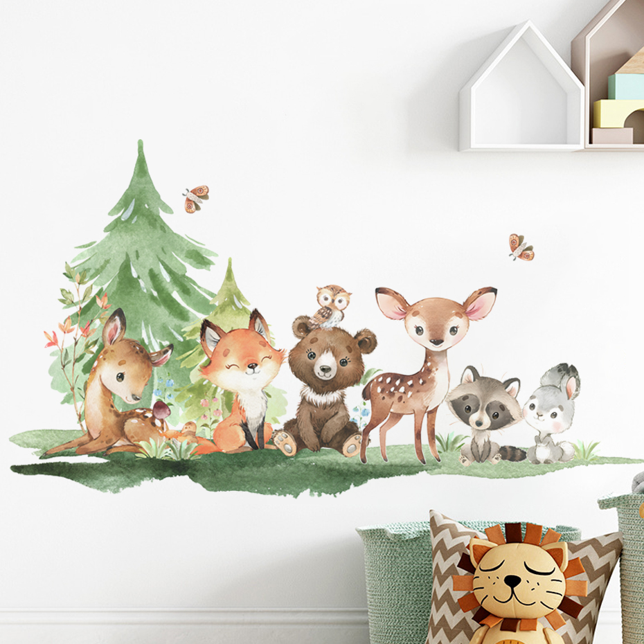 Naklejki ścienne dla dzieci z  – Baby Nursery Forest Theme recenzja i cena